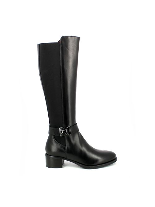 stivale da donna in pelle e tessuto elastico nero NERO GIARDINI | I411750D100